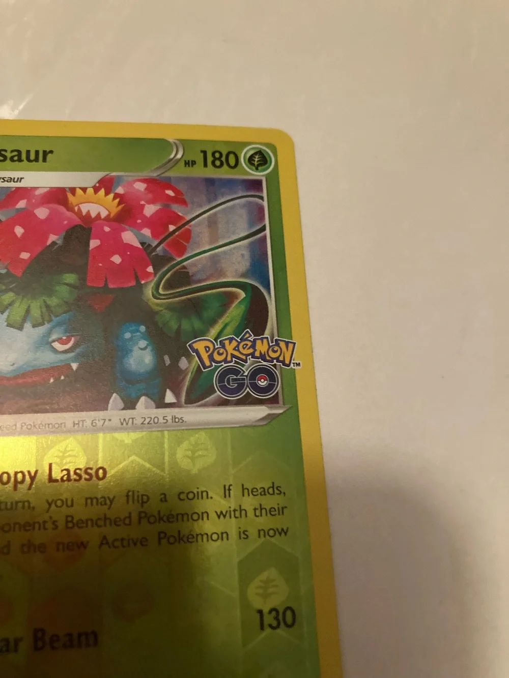 Pokemon Venusaur Card - Green & Yellow with Red Flower